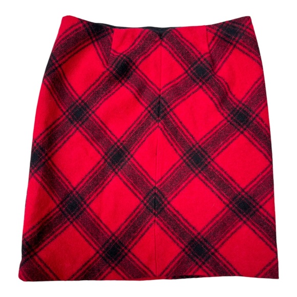 Talbots Women’s 6 Twill A-Line Red “Country Plaid” Lined Wool Blend Skirt - Picture 7 of 12